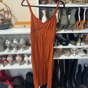 burnt orange brown dress